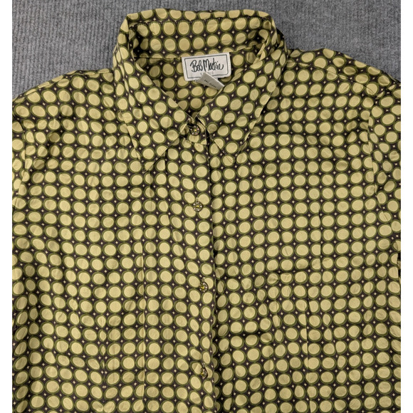 Bob Mackie Button Up Blosue Womens 14 Wearable Art Vintage 70s Geometric Retro - Picture 3 of 7